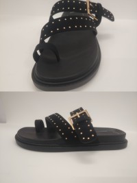 Black Buckle Slippers