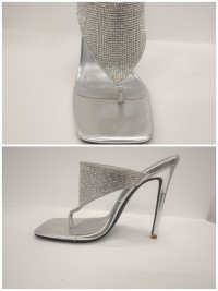 Shiny Silver High Heels